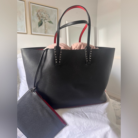 Christian Louboutin preloved Black and Red Tote Bag with Pouch very good cond - Picture 1 of 12